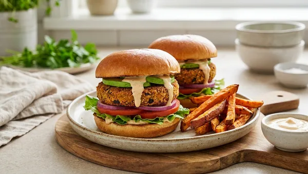 Air Fryer Black Bean Burgers