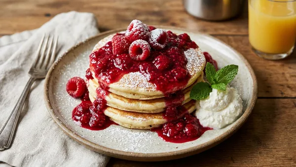 Raspberry Ricotta Pancakes