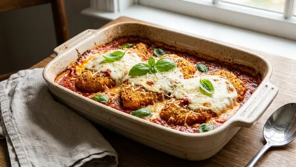 Baked Panko-Crusted Chicken Parmesan (Family-Friendly Oven Dinner)
