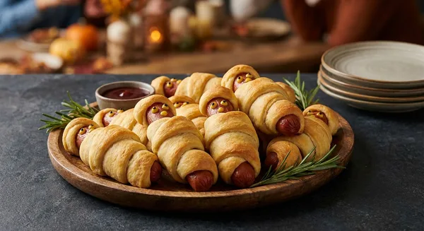 Mummy Hot Dogs Pigs in a Blanket (Easy Halloween Party Snack)