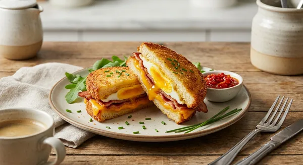 Air Fryer Egg Bacon Sandwich