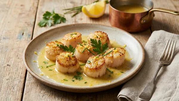 Perfect Pan-Seared Scallops with Lemon Butter Sauce