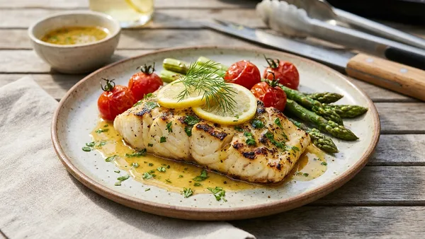 Grilled Cod with Lemon Butter
