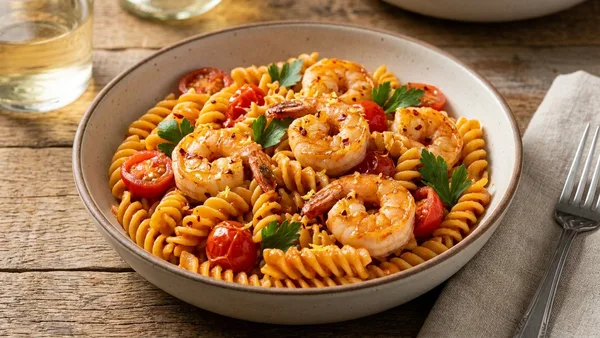 Chickpea Pasta with Shrimp