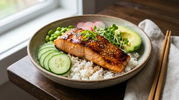 Miso Glazed Salmon Bowl