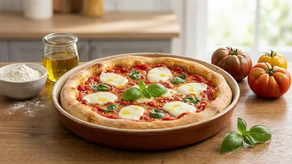 Basic Homemade Pizza Dough and Margherita Pizza