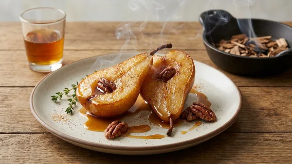 Smoked Pears with Bourbon
