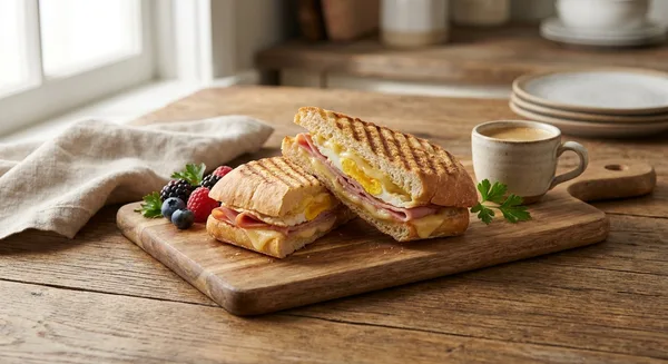 Grilled Ham Egg Cheese Panini