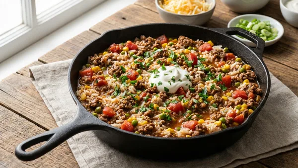 Budget Beef and Rice Skillet