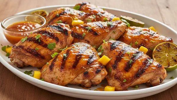 Sweet-Heat Mango Habanero Grilled Chicken Thighs