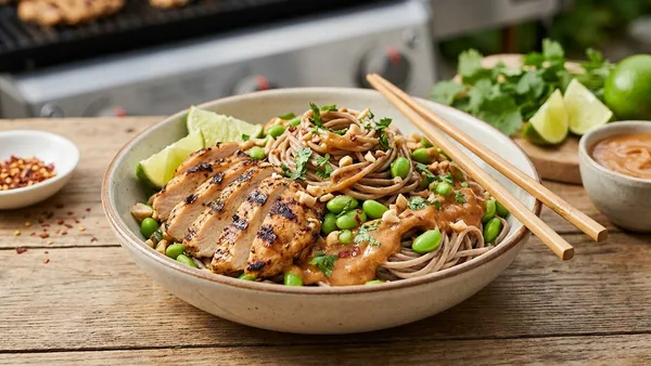 Spicy Peanut Protein Noodles