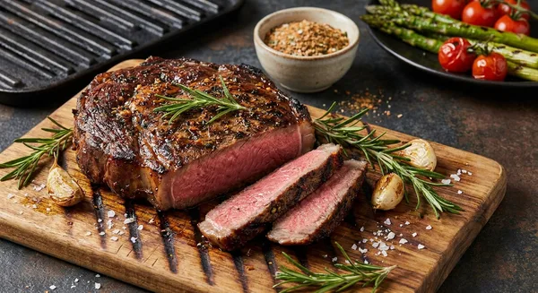 Grilled Reverse Sear Ribeye with RUB PRIME STEAK
