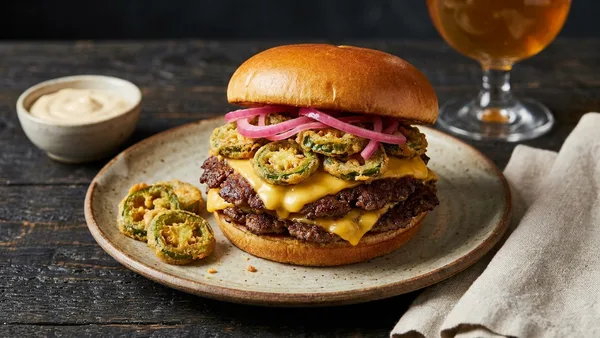 Smash Burger with Fried Jalapenos