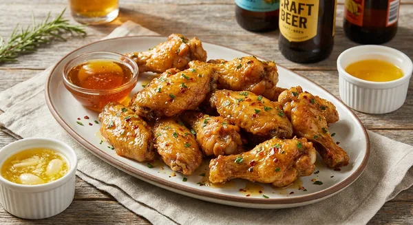 Mike's Hot Honey Crispy Chicken Wings with Garlic Butter