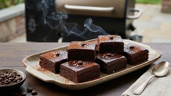 Smoked Chocolate Brownies with Espresso Ganache for Pellet Smoker