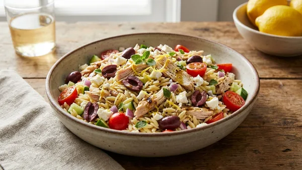 Greek Chicken Orzo Salad