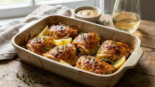 Honey-Mustard Baked Chicken Thighs with Crispy Skin