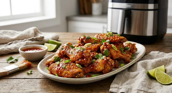 Air Fryer Firecracker Wings with Sweet Chili Glaze