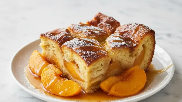 Baked Peach French Toast Casserole
