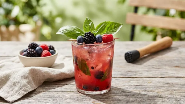 Berry Basil Vodka Smash