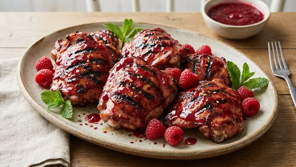 Grilled Chicken Raspberry Glaze