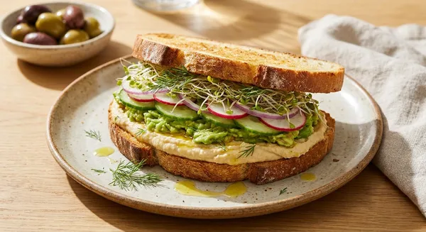 Veggie Hummus Breakfast Sandwich