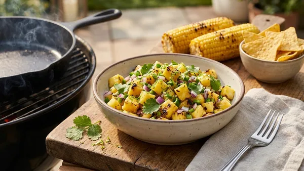 Charred Pineapple Salsa with Lime, Jalapeño and Cilantro (Grill-Friendly)