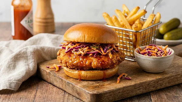 Crispy Buttermilk Fried Chicken Burger with Nashville Hot Slaw (Air Fryer Option)
