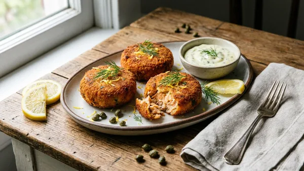 Salmon Croquettes Lemon Dill