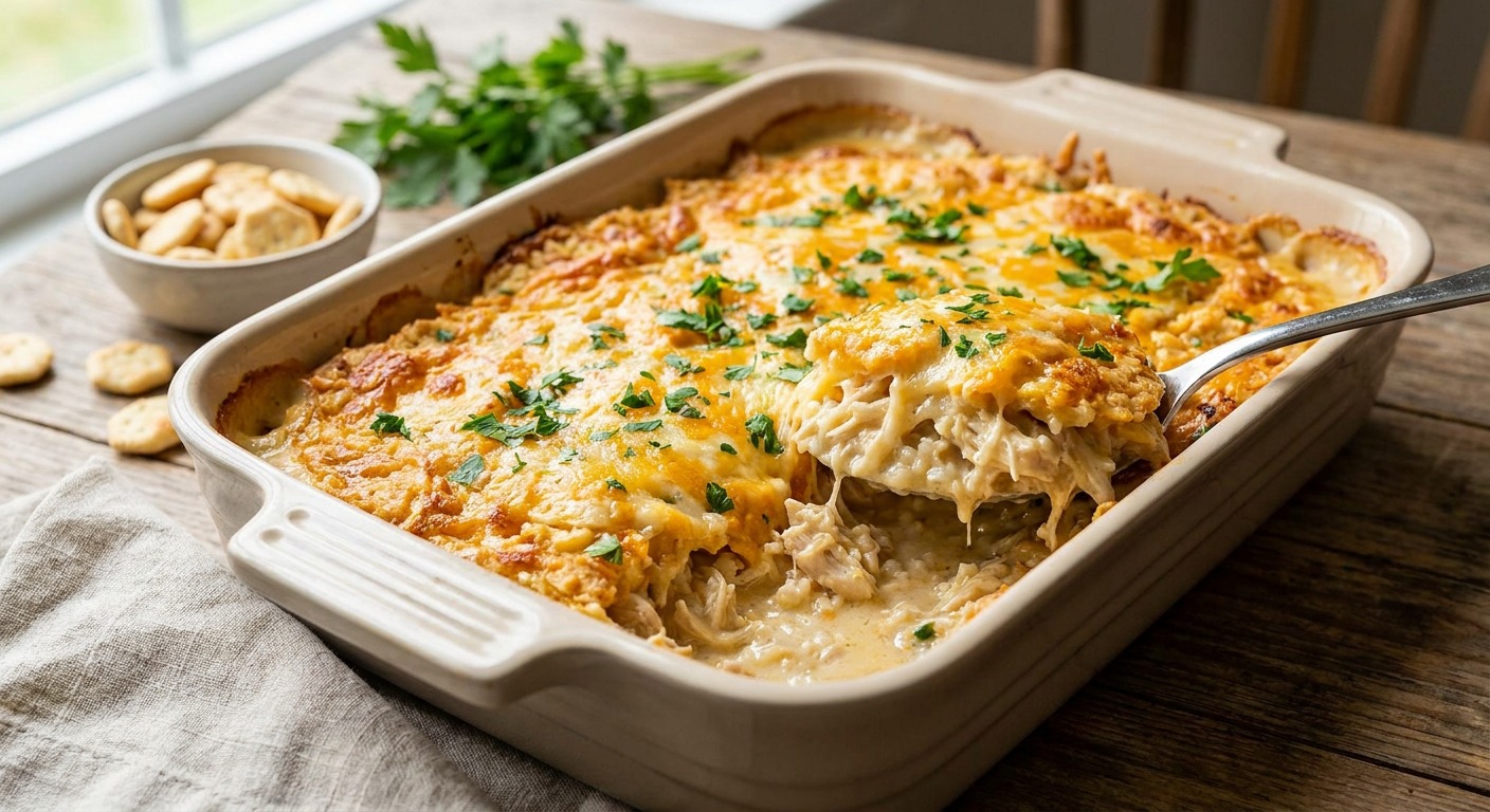 Million Dollar Chicken Casserole — Creamy Cheesy Chicken and Rice
