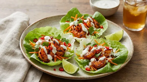 Spicy Garlic Shrimp Wraps