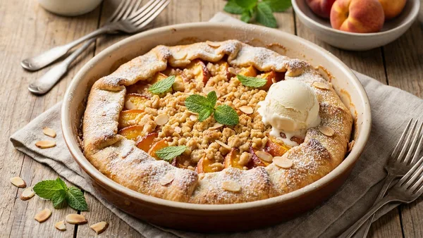 Peach Galette Almond Crumble
