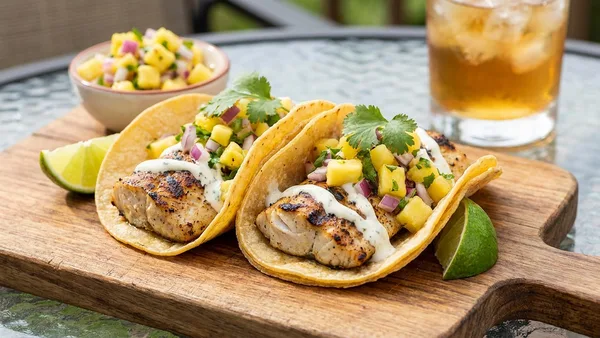 Grilled Mahi-Mahi Fish Tacos with Fresh Pineapple Salsa