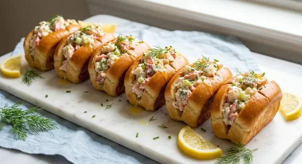 Mini Lobster Roll Sliders with Lemon-Dill Butter