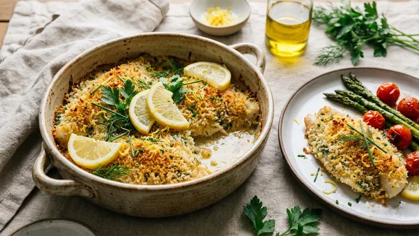 Parmesan Herb Baked Tilapia with Panko Crunch
