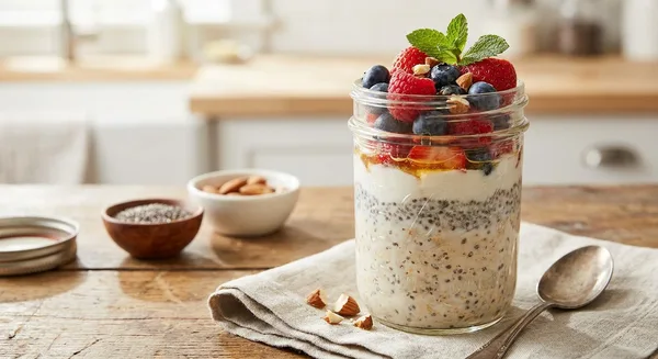 Overnight Oats with Berries and Honey (No-Cook Mason Jar)