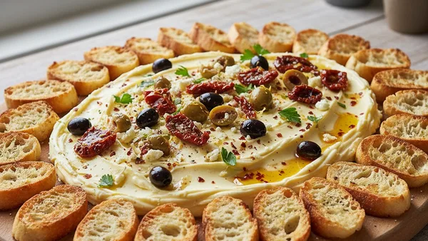 Mediterranean Olive, Sun-Dried Tomato and Feta Butter Board