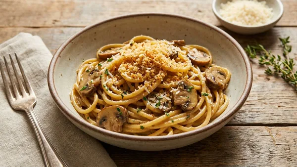 Mushroom Garlic Butter Pasta