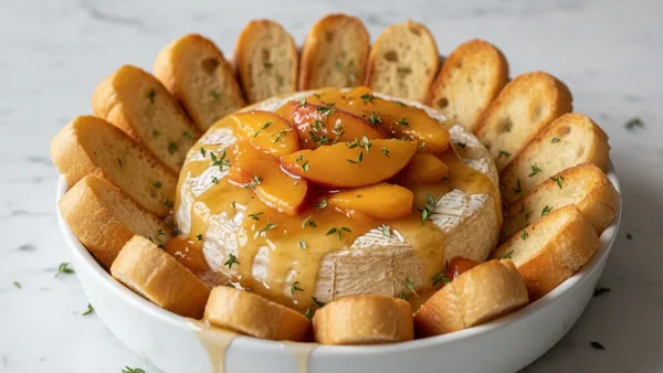 Baked Brie Peach Compote