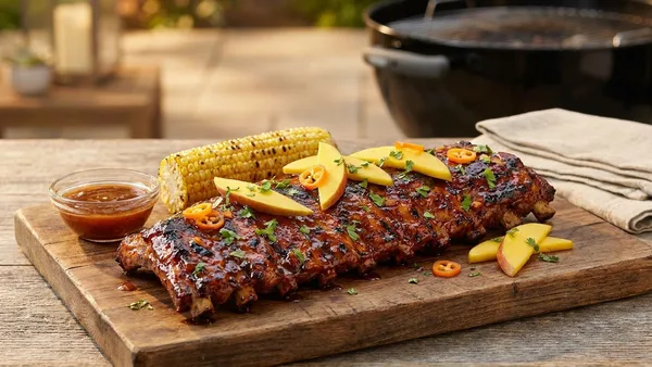 Sweet-Heat Mango Habanero Grilled Baby Back Ribs