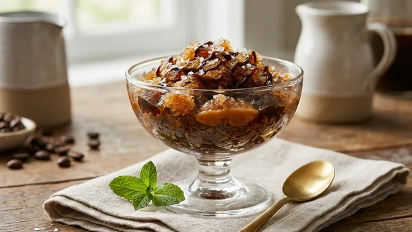 Salted Caramel Cold Brew Granita with Espresso Drizzle