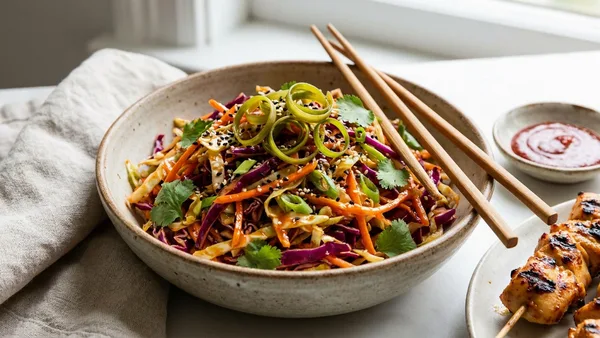 Korean Gochujang Coleslaw with Sesame and Quick Pickled Scallions