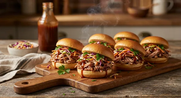 Smoked Pulled Pork Sliders with Tangy Vinegar Slaw