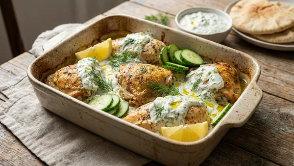 Greek Yogurt Tzatziki Marinade for Tender Baked or Grilled Chicken