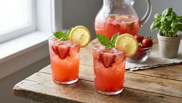 Strawberry Basil Lemonade