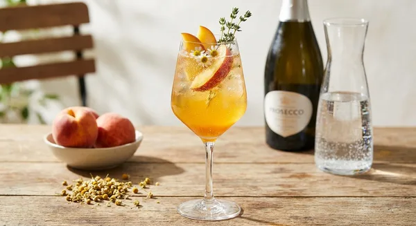 Peach & Chamomile Shrub Spritz
