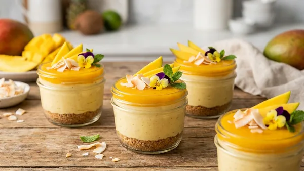 No-Bake Mango Cheesecakes