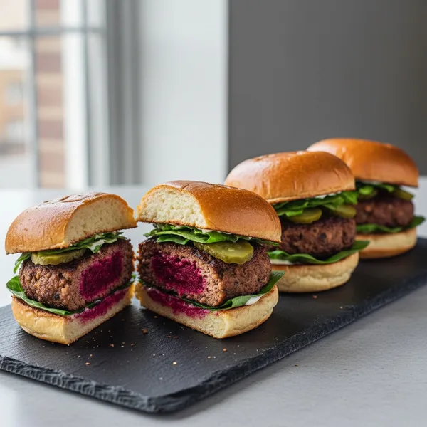 Plant-Based Beet Mushroom Burger