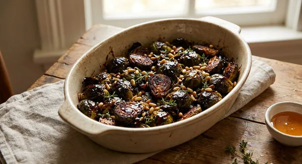 Snake River Farms Beef Tallow Roasted Brussels Sprouts with Balsamic Glaze