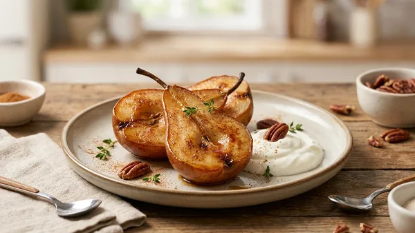 Air Fryer Caramelized Pears